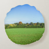Engelse herfst platteland - gepersonaliseerd rond kussen (Achterkant)