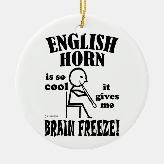 Engelse Horn, Brain Freeze Keramisch Ornament (Voorkant)
