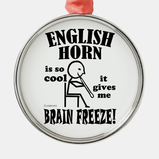 Engelse Horn, Brain Freeze Metalen Ornament (Voorkant)