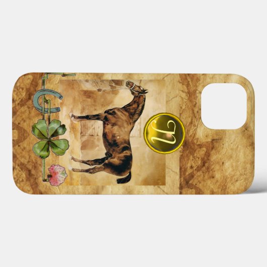 ENGELSE HORSE-, HOEFIJZER- EN SHAMROCK-MONOGRAM Case-Mate iPhone CASE (Achterkant (horizontaal))