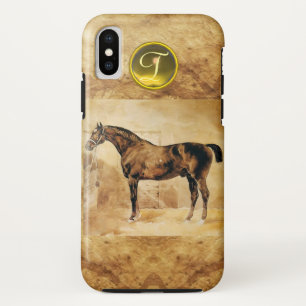 ENGELSE HORSE IN STABLE BROWN PARCHMENT MONOGRAM iPhone XS HOESJE