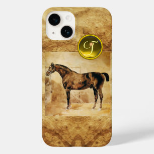 ENGELSE HORSE IN STABLE BROWN PARCHMENT MONOGRAM Case-Mate iPhone CASE