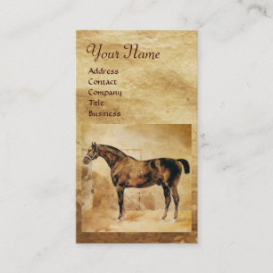ENGELSE HORSE IN STABLE Parchment Monogram Visitekaartje