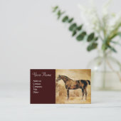 ENGELSE HORSE IN STABLE Parchment Monogram Visitekaartje (Staand voorkant)