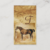 ENGELSE HORSE IN STABLE Parchment Monogram Visitekaartje (Achterkant)
