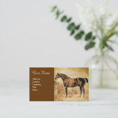 ENGELSE HORSE IN STABLE Parchment Monogram Visitekaartje (Staand voorkant)