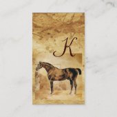 ENGELSE HORSE IN STABLE Parchment Monogram Visitekaartje (Achterkant)