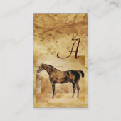ENGELSE HORSE IN STABLE Parchment Monogram Visitekaartje (Achterkant)