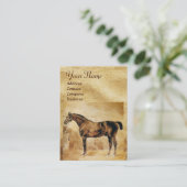 ENGELSE HORSE IN STABLE Parchment Monogram Visitekaartje (Staand voorkant)