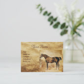 ENGELSE HORSE IN STABLE Parchment Monogram Visitekaartje (Staand voorkant)