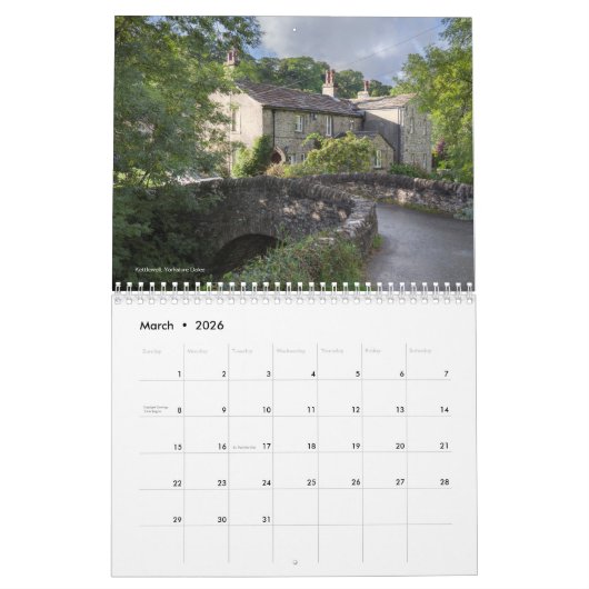 Engelse huisjes kalender (Mar 2026)