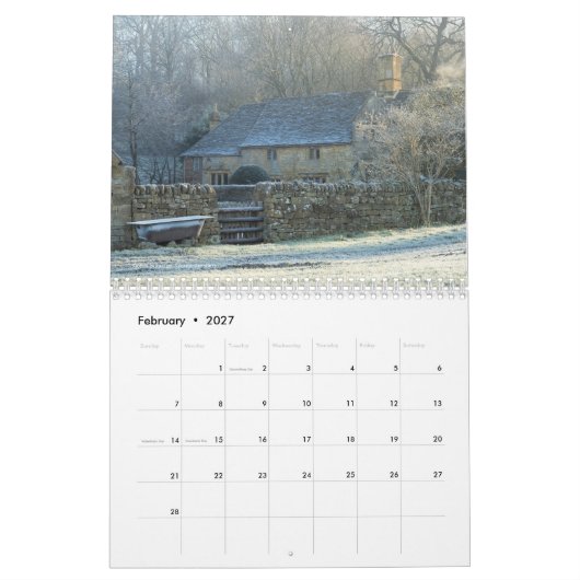 Engelse huisjes kalender 2 (Feb 2027)