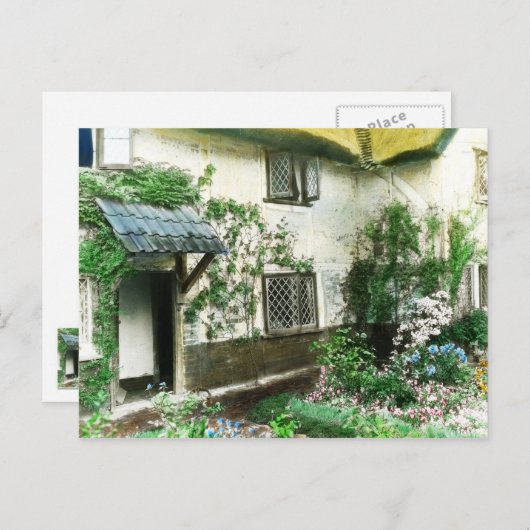 Engelse huistuin met een ivoren omhulling van de d briefkaart (Voorkant / Achterkant)