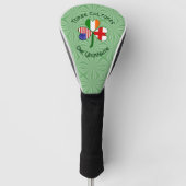 Engelse Ierse Amerikaanse Shamrock gepersonaliseer Golfheadcover (Voorkant)