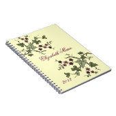 Engelse Ivy & Purple Flowers-naam Notitieboek (Rechterzijde)