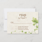 Engelse Ivy Wedding RSVP-Kaart RSVP Kaartje (Voorkant)