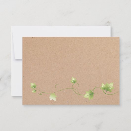Engelse Ivy Wedding RSVP-Kaart RSVP Kaartje (Achterkant)