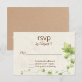 Engelse Ivy Wedding RSVP-Kaart RSVP Kaartje (Voorkant / Achterkant)