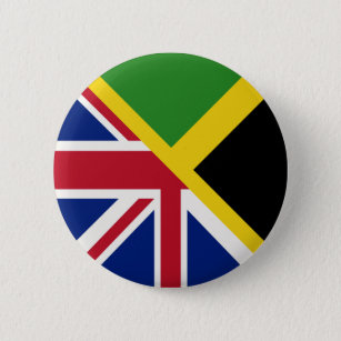 Engelse Jamaicaanse vlag   De vlag van Half Jamaic Ronde Button 5,7 Cm
