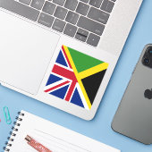 Engelse Jamaicaanse vlag | De vlag van Half Jamaic Sticker (Laptop met iPhone)