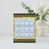 Engelse kalender van 12 maanden van het jaar 2025 briefkaart (Staand voorkant)