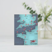 Engelse Kanaal Zeekaart Briefkaart (Staand voorkant)