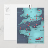 Engelse Kanaal Zeekaart Briefkaart (Voorkant / Achterkant)