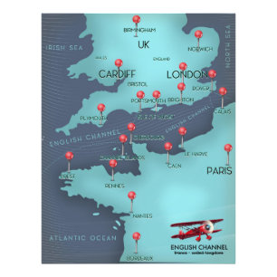Engelse Kanaalkaart Foto Afdruk