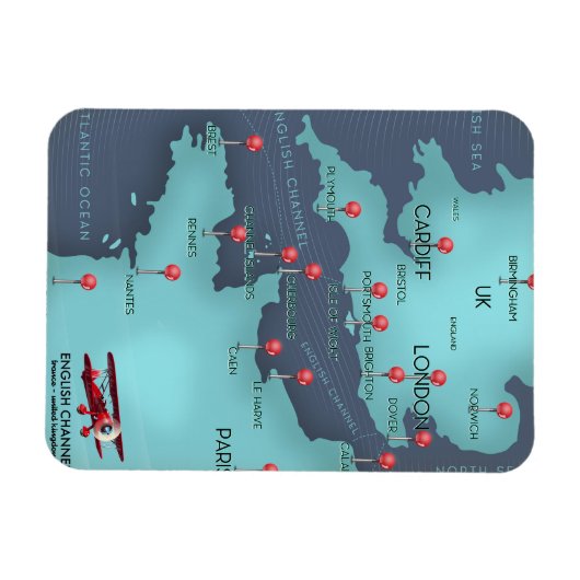 Engelse Kanaalkaart Magneet (Horizontaal)
