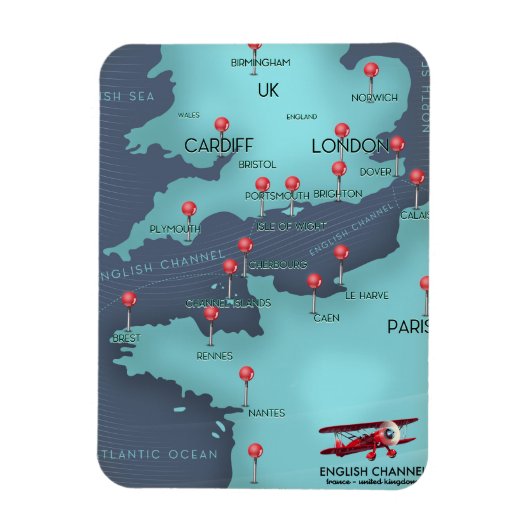 Engelse Kanaalkaart Magneet (Verticaal)
