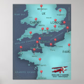 Engelse Kanaalkaart Poster (Voorkant)