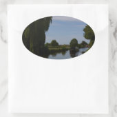 Engelse kanaalscène ovale sticker (Tas)