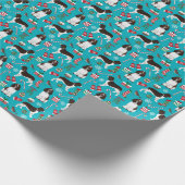 Engelse kerstcadeauomslag Springer Spaniel Cadeaupapier (Hoek)