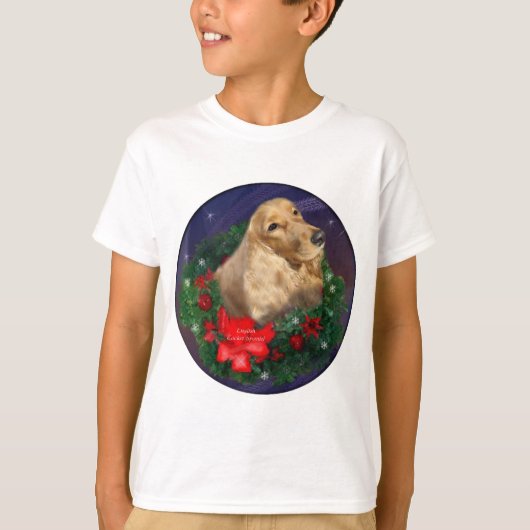 Engelse kerstcadeautjes voor Cocker Spaniel T-shirt (Voorkant)