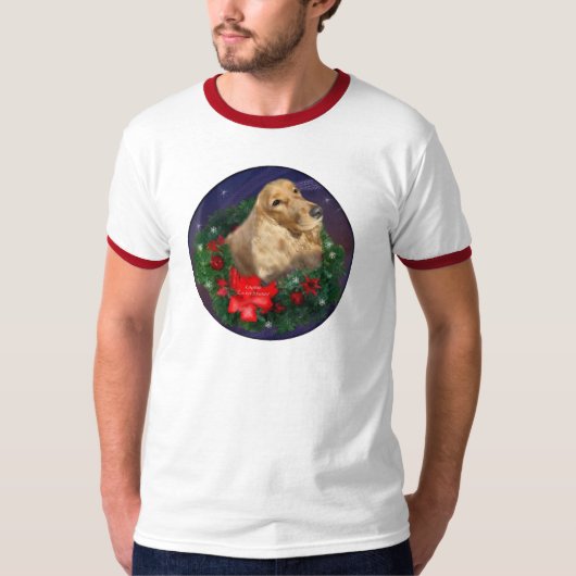 Engelse kerstcadeautjes voor Cocker Spaniel T-shirt (Voorkant)