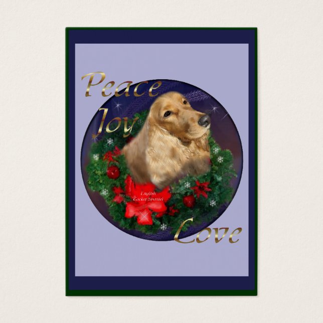 Engelse kerstcadeautjes voor Cocker Spaniel Visitekaartjes (Voorkant)