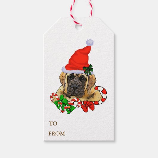 Engelse kerstcadeautjes voor Mastiff Cadeaulabel (Voorkant)