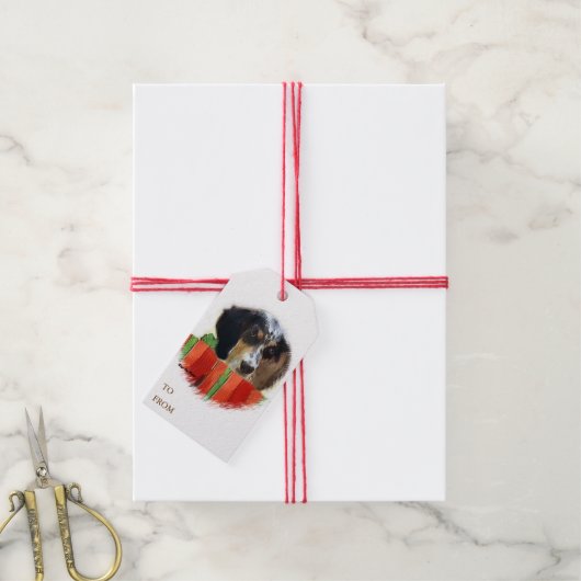 Engelse kerstcadeautjes voor Setter Cadeaulabel (Met Touw)