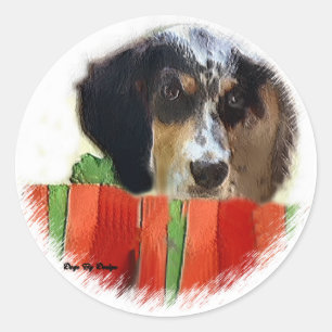Engelse kerstcadeautjes voor Setter Ronde Sticker