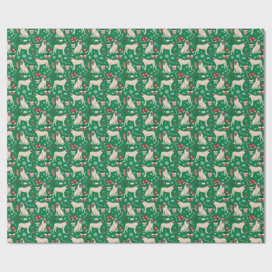 Engelse kersthond Mastiff Cadeaupapier (Vlak)