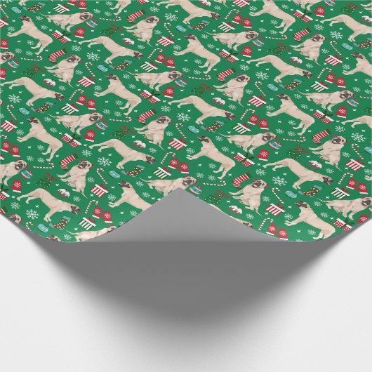 Engelse kersthond Mastiff Cadeaupapier (Hoek)