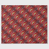 Engelse kerstkaart Bulldog Cadeaupapier (Vlak)