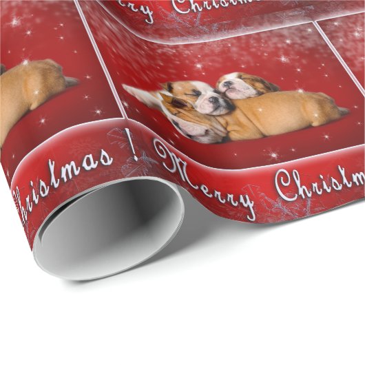 Engelse kerstkaart Bulldog Cadeaupapier (Rol Hoek)