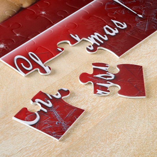 Engelse kerstkaart Bulldog Legpuzzel (Zijkant)