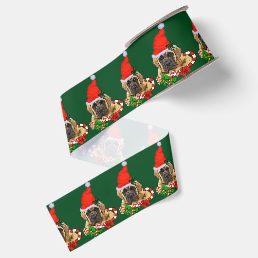 Engelse kerstmis grosgrain lint (Achterkant)