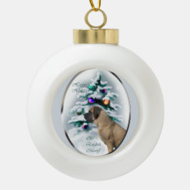 Engelse kerstmis keramische bal ornament
