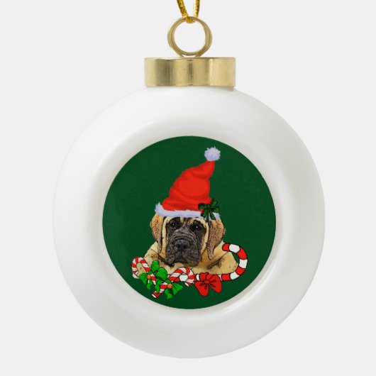 Engelse kerstmis keramische bal ornament (Voorkant)