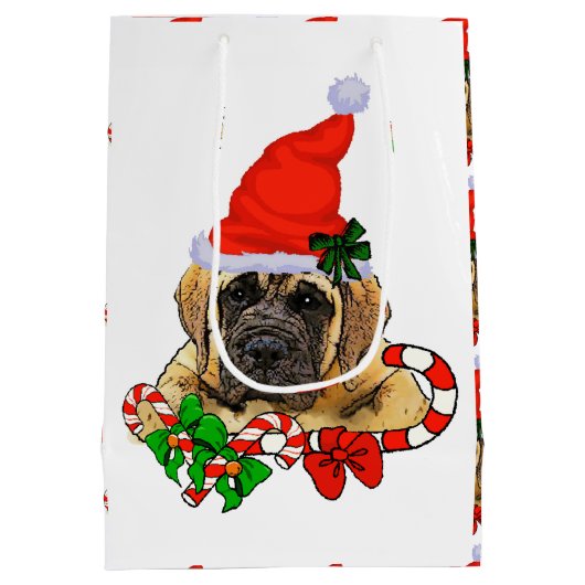 Engelse kerstmis medium cadeauzakje (Achterkant)