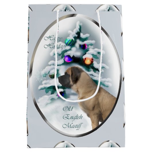 Engelse kerstmis medium cadeauzakje (Achterkant)