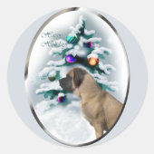 Engelse kerstmis ronde sticker (Voorkant)